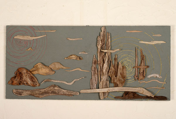 流木で描く山水画　２０１７年　流木アート−４−１
